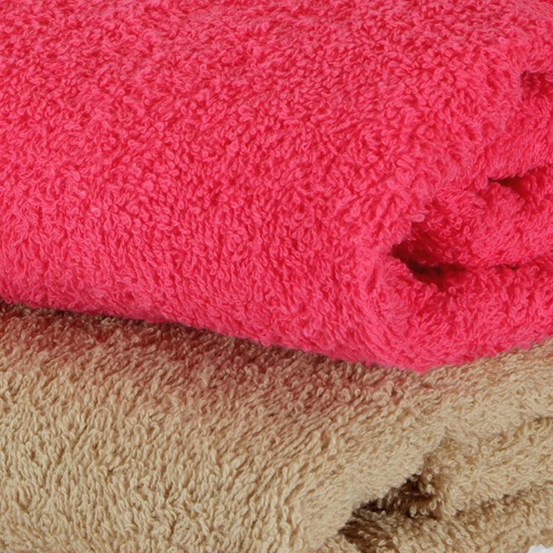 Buy Bodil Bath Towel (Pink & Beige) - Set Of Two Bath Towels from Vaaree