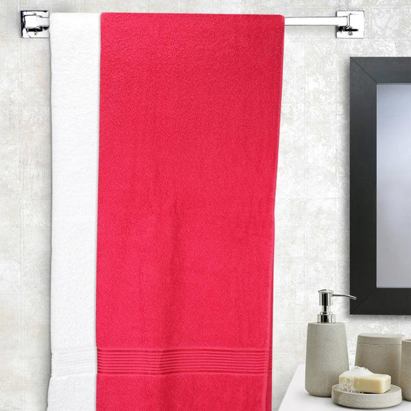 Buy Reffy Bath Towel (Red & White) - Set Of Two Bath Towels from Vaaree