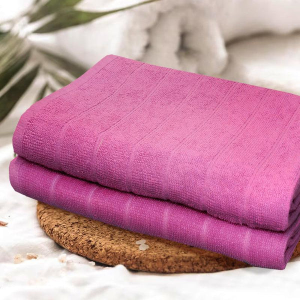 Buy Sarda Bath Towel (Purple) - Set Of Two Bath Towels from Vaaree