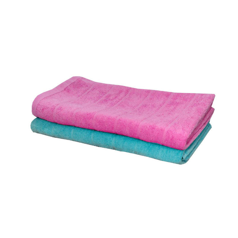 Buy Sarda Bath Towel (Purple & Light Blue) - Set Of Two Bath Towels from Vaaree