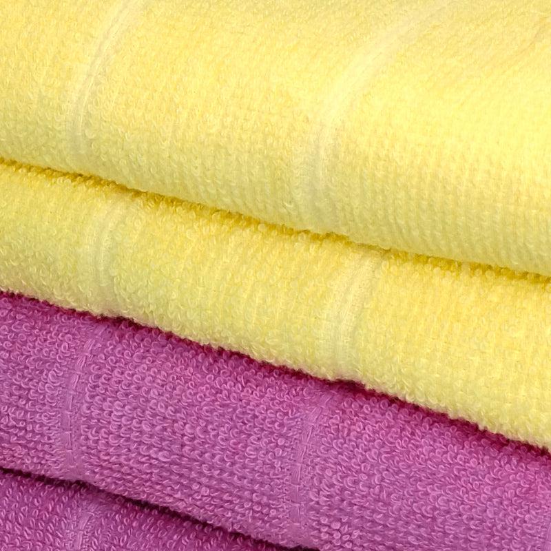 Buy Sarda Bath Towel (Yellow & Purple) - Set Of Two Bath Towels from Vaaree