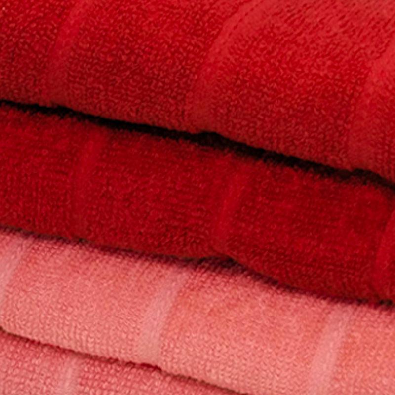 Buy Sarda Bath Towel (Red & Peach) - Set Of Two Bath Towels from Vaaree