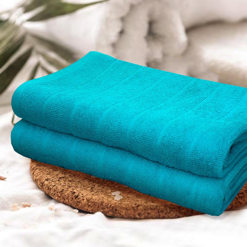 Buy Sarda Bath Towel (Azure) - Set Of Two Bath Towels from Vaaree