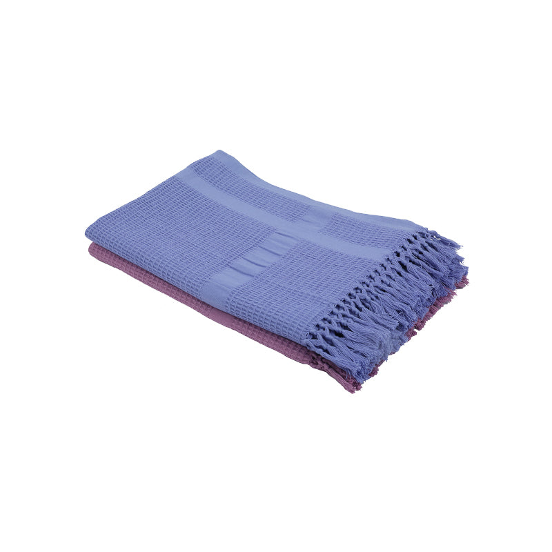 Buy Avera Bath Towel (Blue & Lilac) - Set Of Two Bath Towels from Vaaree