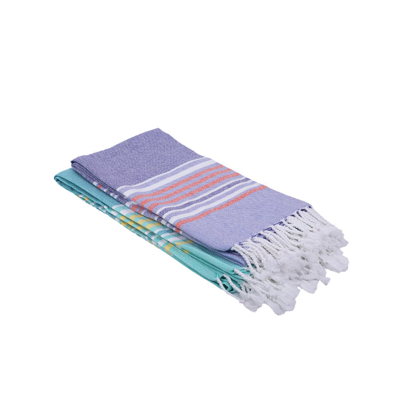 Buy Jadore Bath Towel (Lilac & Blue) - Set Of Two Bath Towels from Vaaree