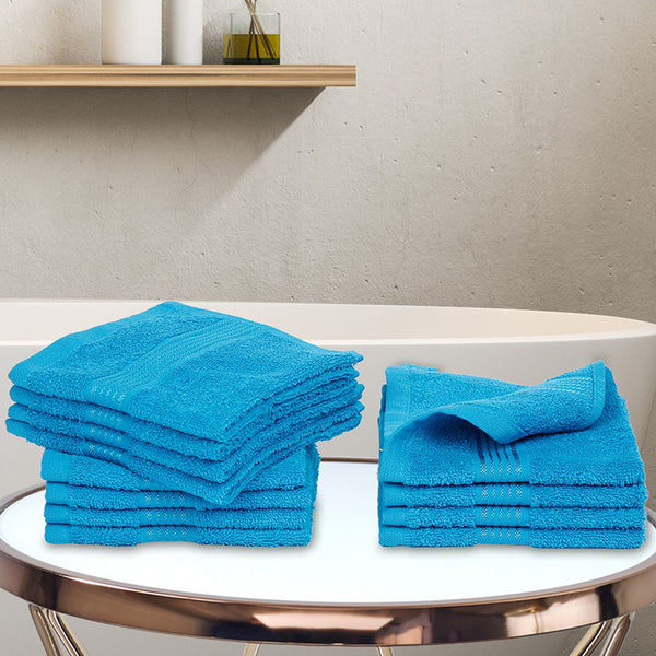 Buy Eva Quick Dry Face Towel (Blue) - Set Of Twelve Hand & Face Towels from Vaaree