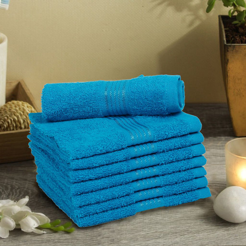 Buy Eva Quick Dry Face Towel (Blue) - Set Of Eight Hand & Face Towels from Vaaree