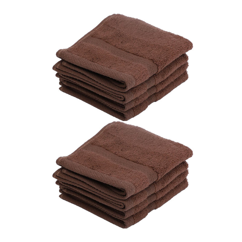 Buy Miorah Face Towel (Brown) - Set Of Eight Hand & Face Towels from Vaaree