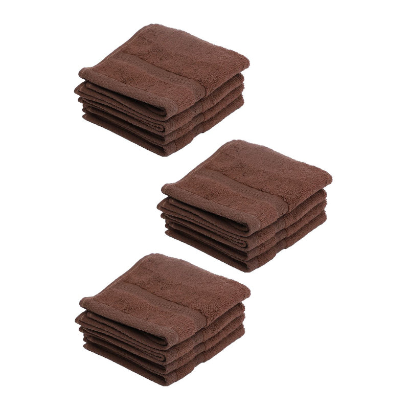 Buy Miorah Face Towel (Brown) - Set Of Twelve Hand & Face Towels from Vaaree