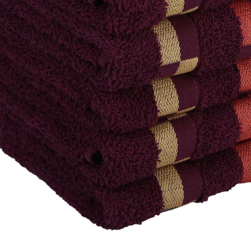 Buy Delpha Hand Towel (Wine) - Set Of Six Hand & Face Towels from Vaaree