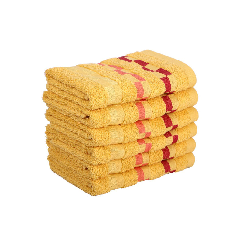 Buy Delpha Hand Towel (Yellow) - Set Of Six Hand & Face Towels from Vaaree