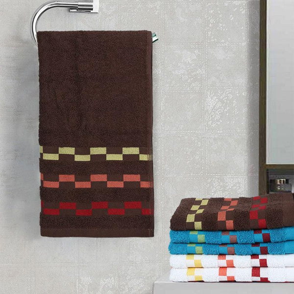 Buy Bela Delpha Hand Towel (Light Blue & Brown) - Set Of Six Hand & Face Towels from Vaaree