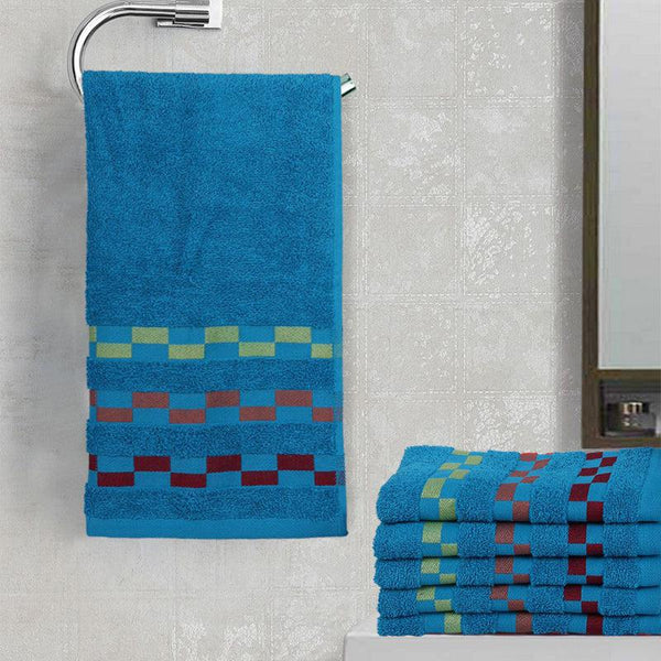 Buy Delpha Hand Towel (Light Blue) - Set Of Six Hand & Face Towels from Vaaree