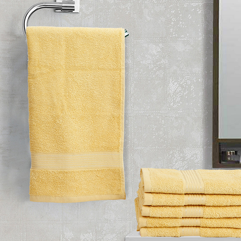 Buy Eva Quick Dry Hand Towel (Yellow) - Set Of Six Hand & Face Towels from Vaaree