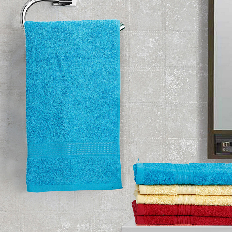 Buy Eva Quick Dry Hand Towel (Blue/Yellow/Red) - Set Of Six Hand & Face Towels from Vaaree