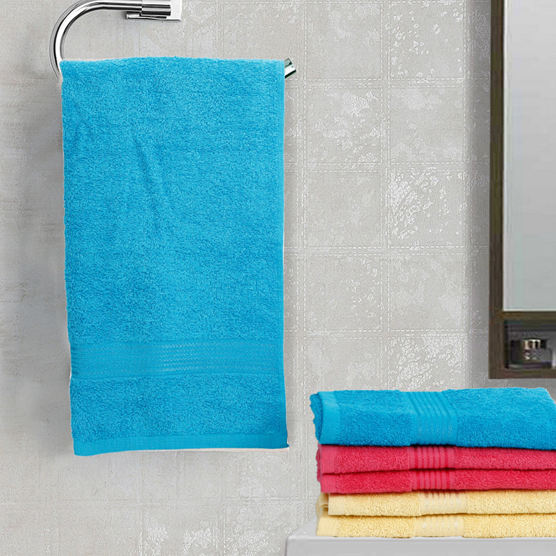 Buy Eva Quick Dry Hand Towel (Blue/Yellow/Pink) - Set Of Six Hand & Face Towels from Vaaree