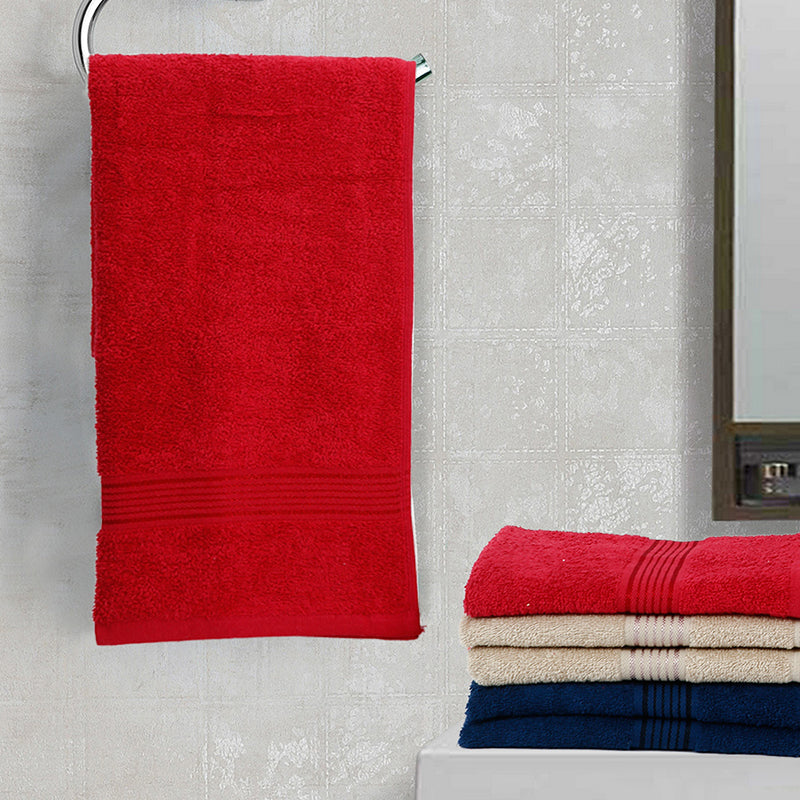 Buy Eva Quick Dry Hand Towel (Red/Taupe/Navy Blue) - Set Of Six Hand & Face Towels from Vaaree