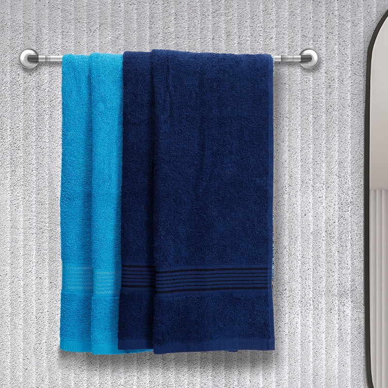 Buy Eva Quick Dry Hand Towel (Navy Blue & Blue) - Set Of Four Hand & Face Towels from Vaaree