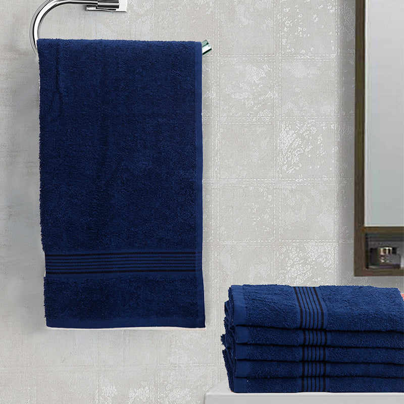 Buy Eva Quick Dry Hand Towel (Navy Blue) - Set Of Six Hand & Face Towels from Vaaree