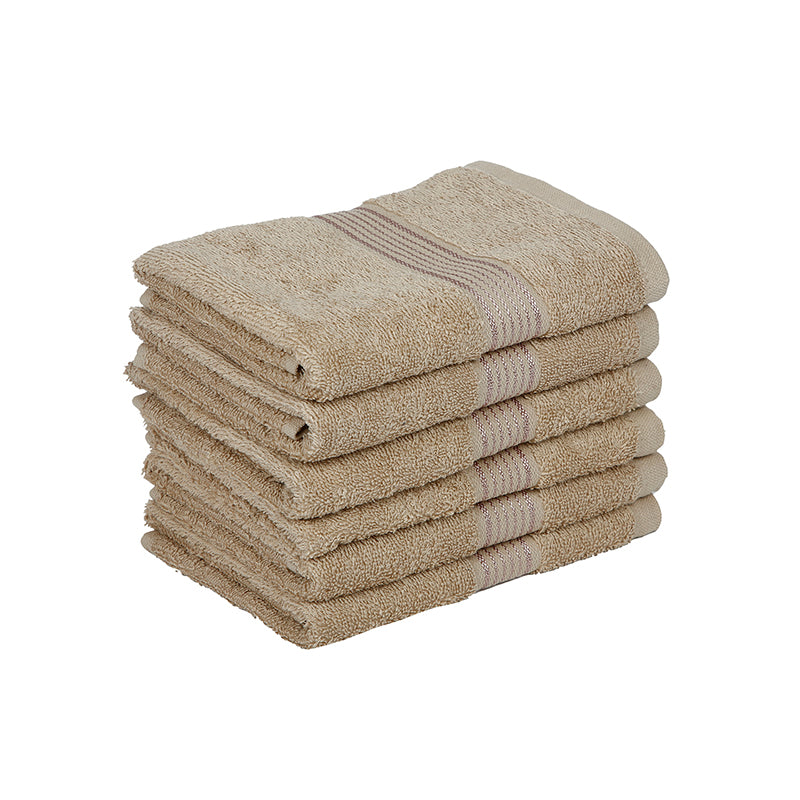 Buy Eva Quick Dry Hand Towel (Taupe) - Set Of Six Hand & Face Towels from Vaaree