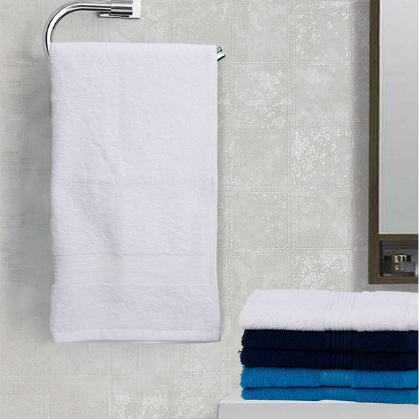 Buy Eva Quick Dry Hand Towel (Blue/Navy Blue/White) - Set Of Six Hand & Face Towels from Vaaree