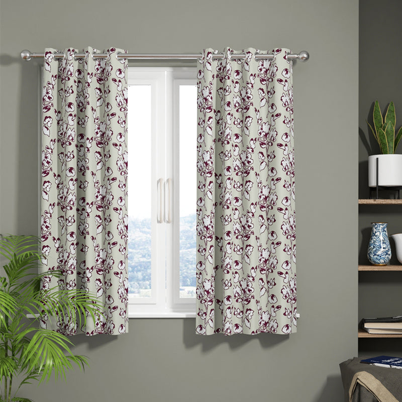 Buy Dax Jaquard Floral Curtain - Set Of Two Curtains from Vaaree