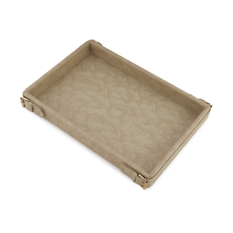 Serving Tray - Redvo Vegan Leather Serving Tray - Beige