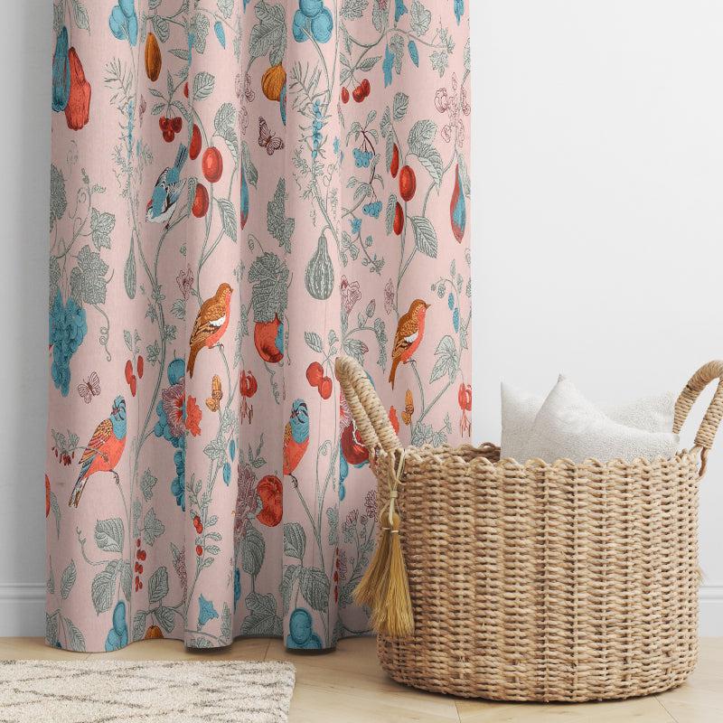 Buy Varada Floral Curtains (Pastel Peach) - Set Of Two Curtains from Vaaree