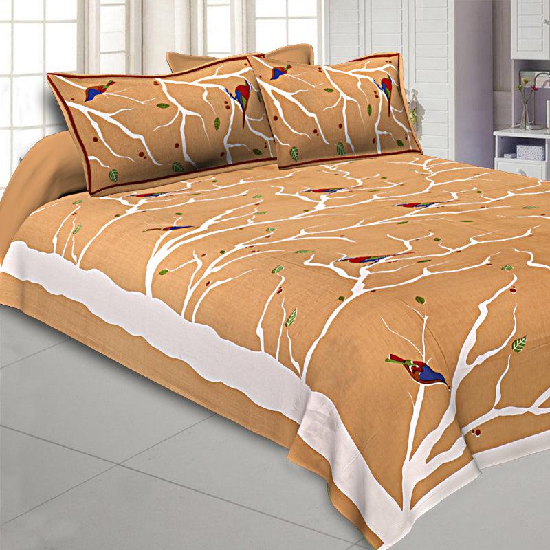 Buy Bageecha Bedsheet - Brown Bedsheets from Vaaree