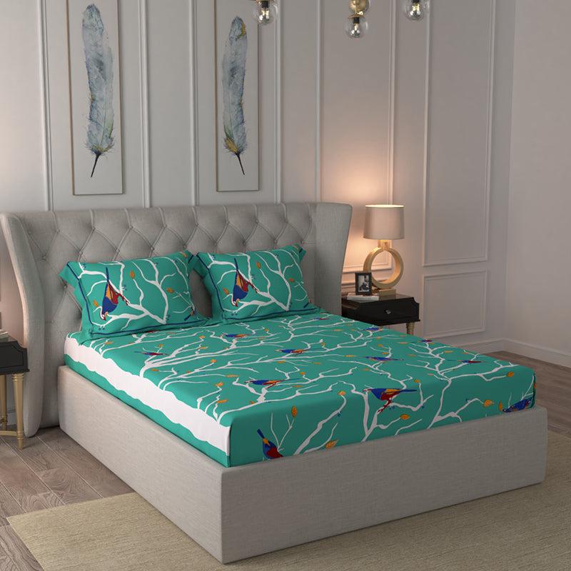 Buy Bageecha Bedsheet - Green Bedsheets from Vaaree