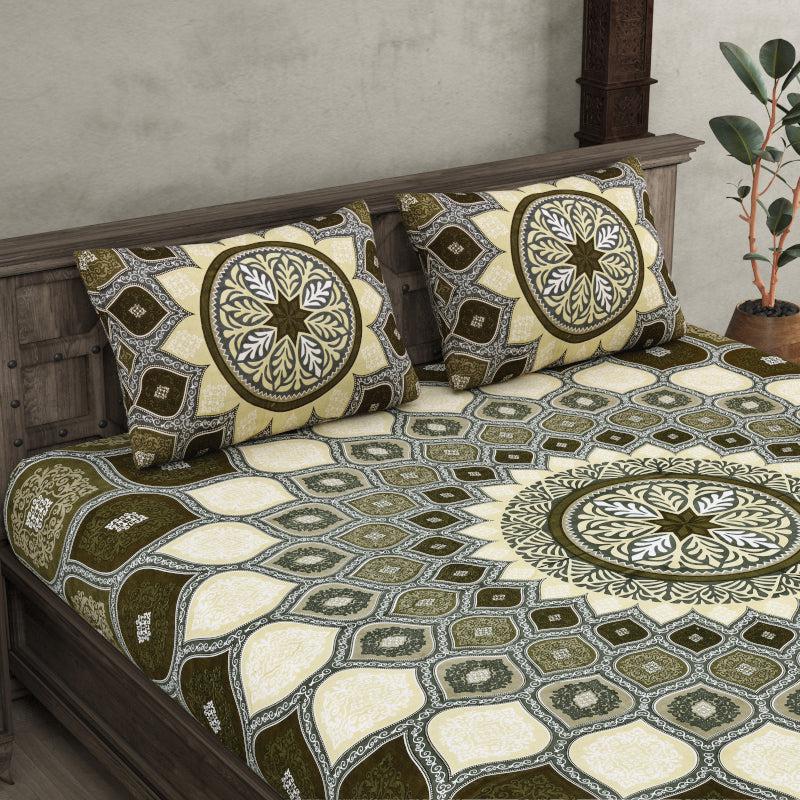 Buy Navaj Mandala Bedsheet - Green Bedsheets from Vaaree