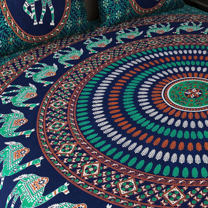 Bedsheets - Namish Mandala Bedsheet - Green