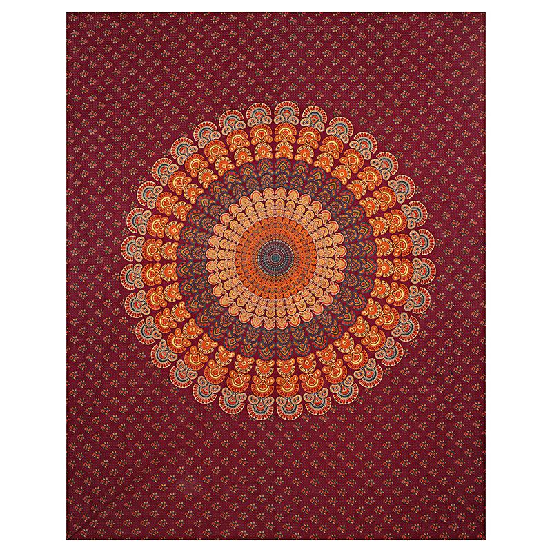 Buy Rosho Mandala Bedsheet - Maroon Bedsheets from Vaaree