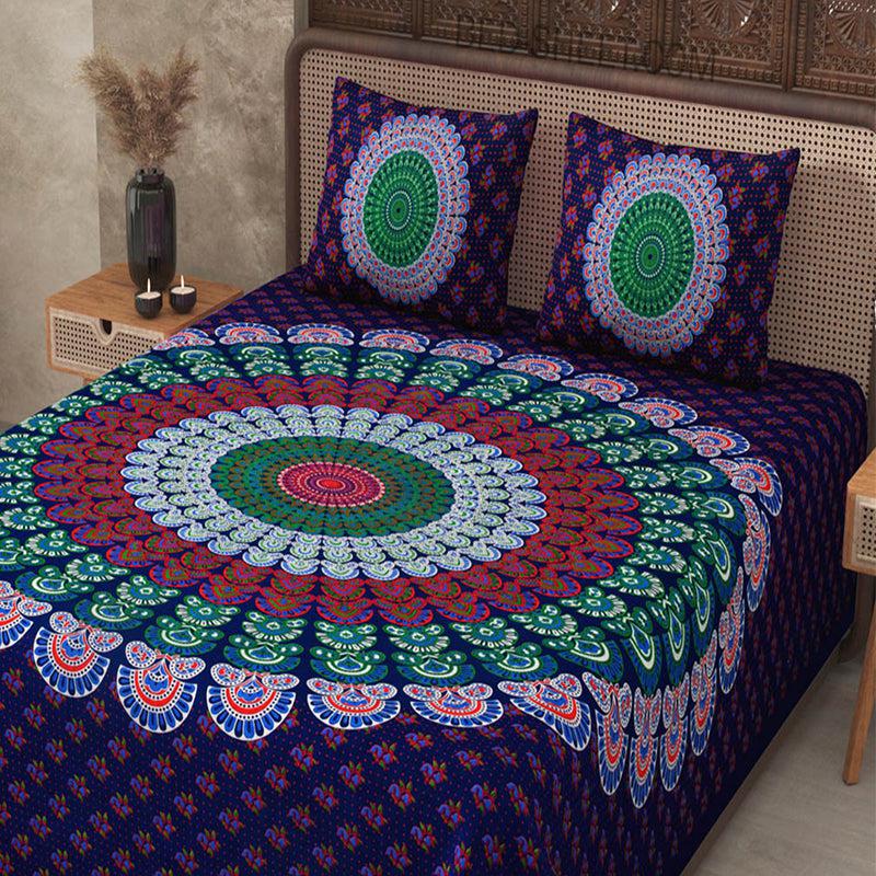 Bedsheets - Rosho Mandala Bedsheet - Purple