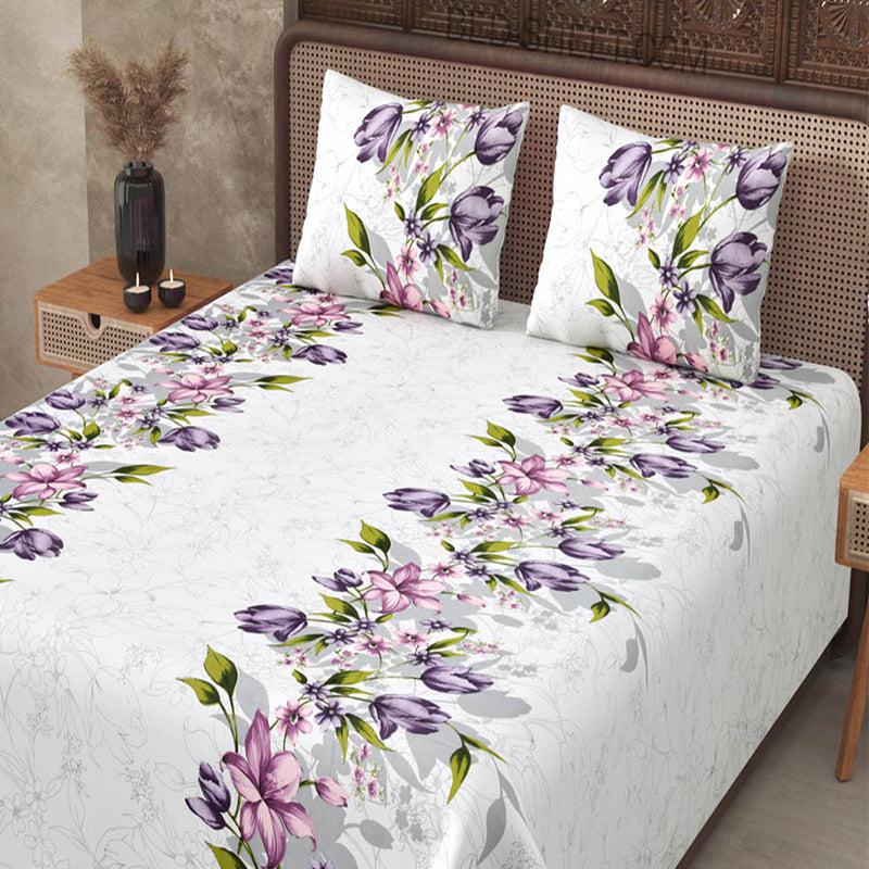 Buy Navin Floral Bedsheet - White Bedsheets from Vaaree