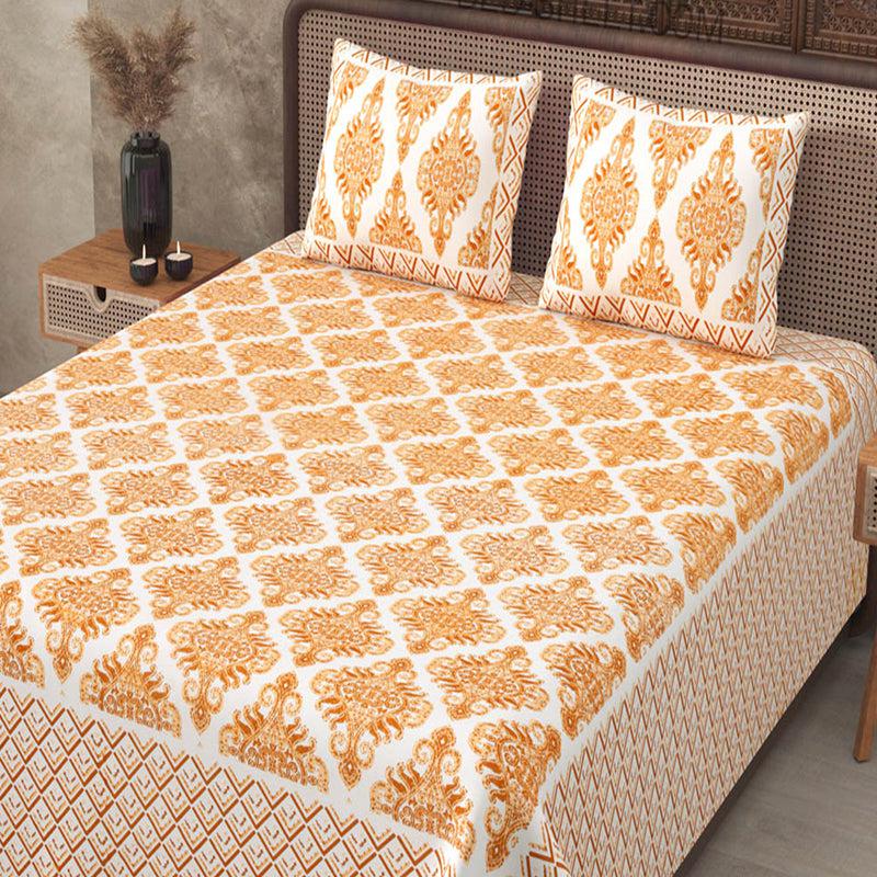 Buy Dhutha Ethnic Bedsheet - Yellow Bedsheets from Vaaree