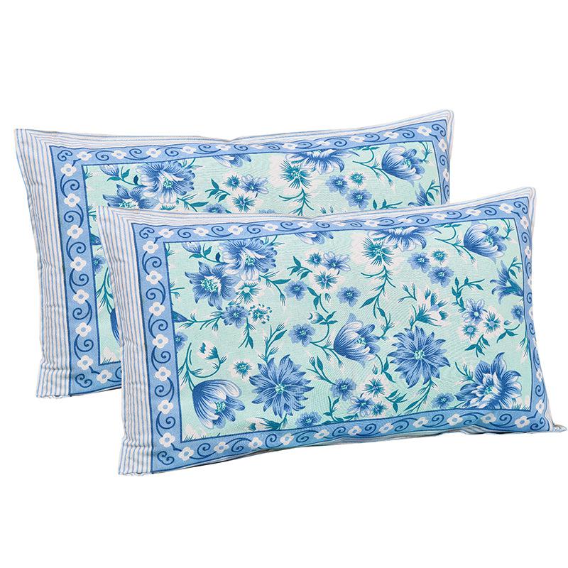 Buy Sarva Floral Bedsheet - Blue Bedsheets from Vaaree