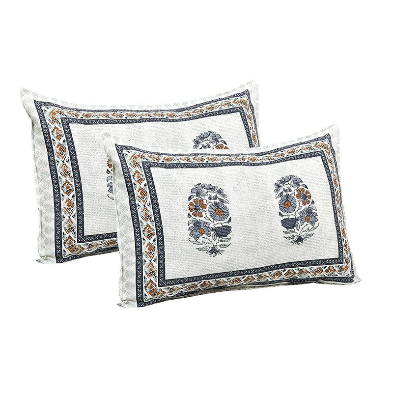 Buy Thantra Ethnic Bedsheet - White,Grey Bedsheets from Vaaree