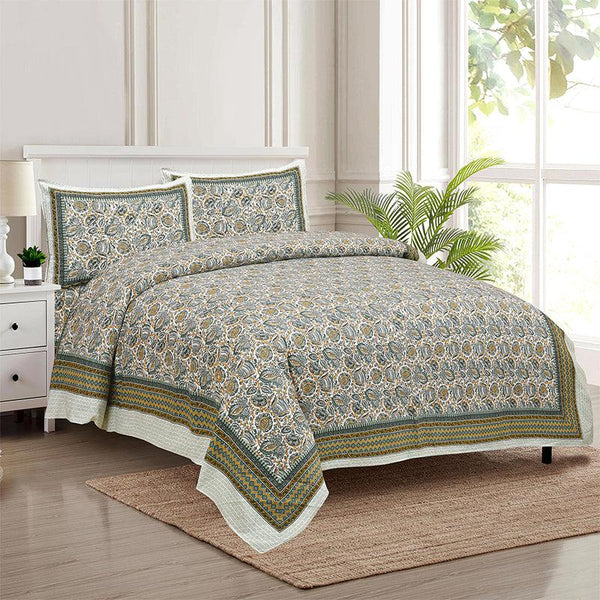 Buy Panja Ethnic Bedsheet - Green Bedsheets from Vaaree