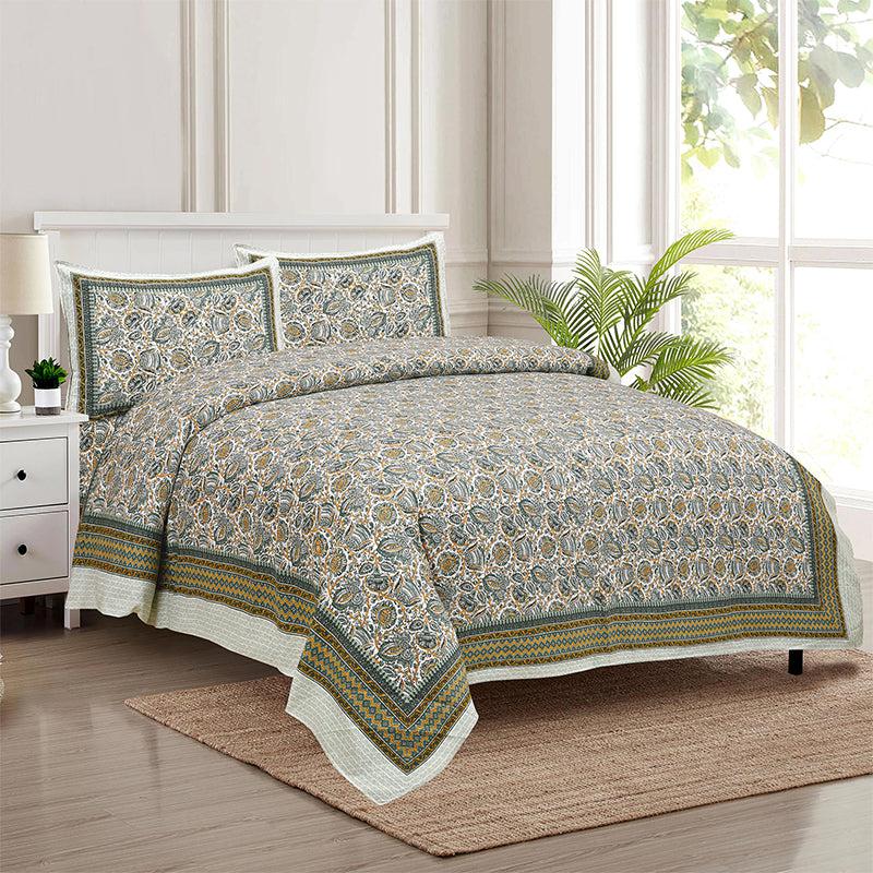 Buy Panja Ethnic Bedsheet - Green Bedsheets from Vaaree