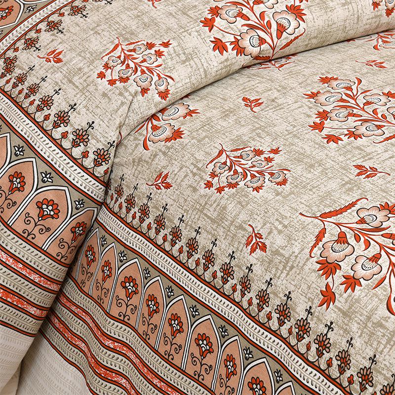 Buy Lambo Ethnic Bedsheet - Beige,Red Bedsheets from Vaaree