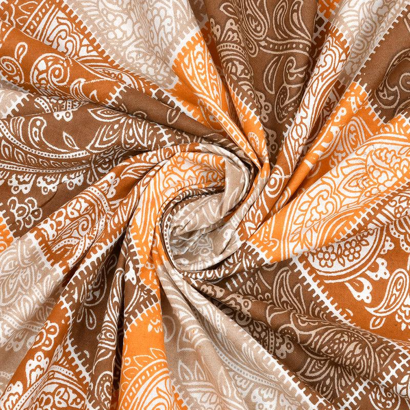 Buy Mateo Geomatric Bedsheet - Orange Bedsheets from Vaaree