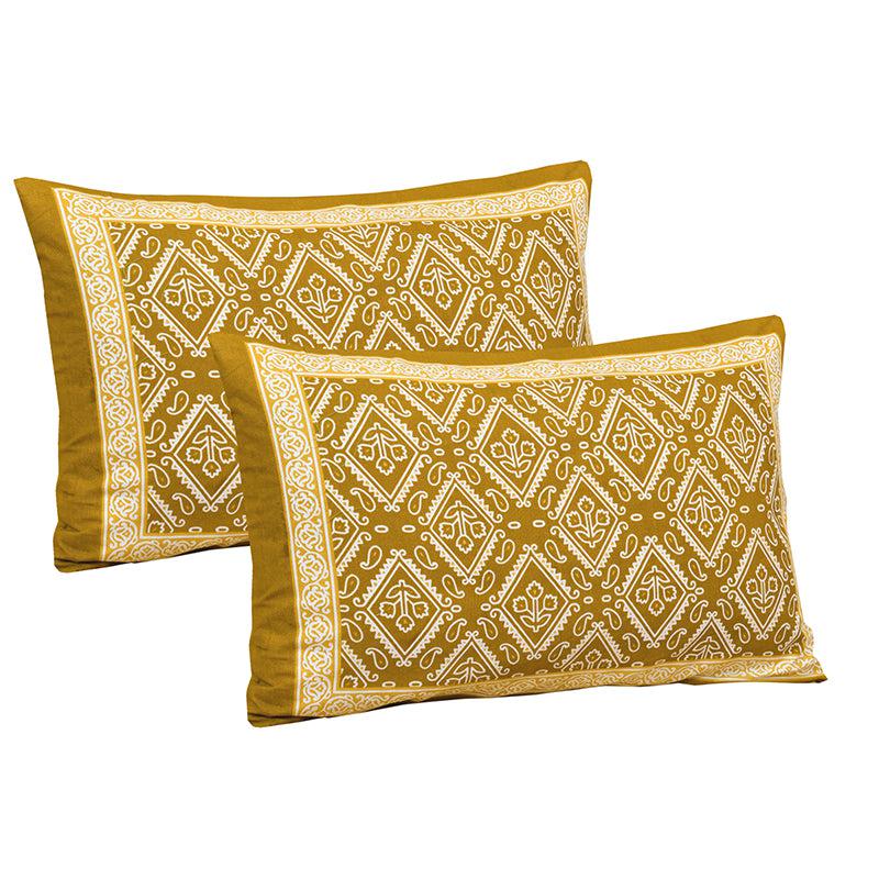 Buy Avighna Ethnic Bedsheet - Yellow Bedsheets from Vaaree