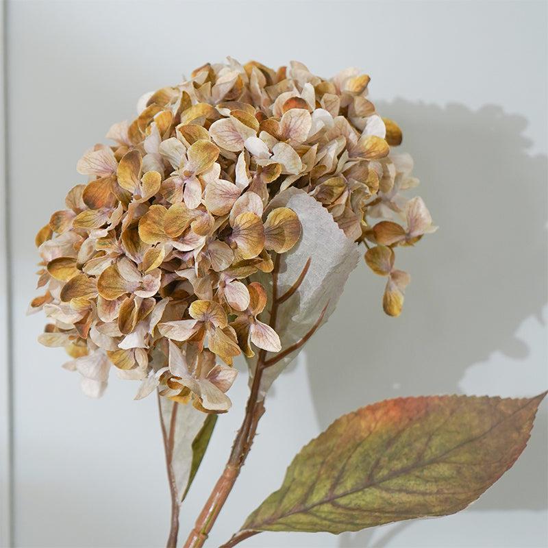 Buy Faux Autumn Hydrangea Flower Stick (Light Brown) - 26 CM Artificial Flowers from Vaaree