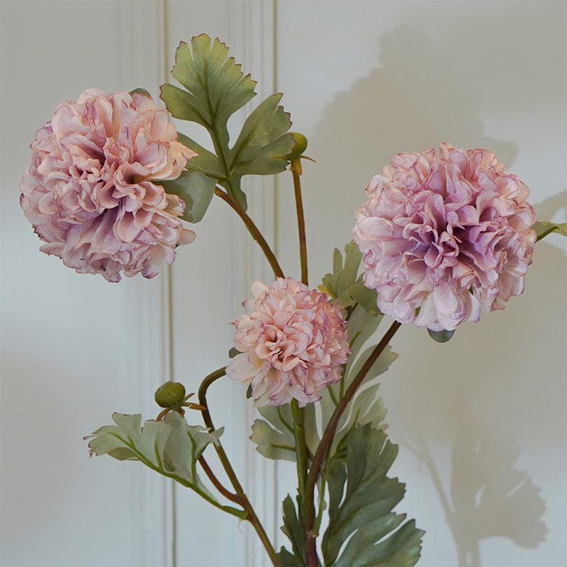 Buy Faux Ball Mum Chrysanthemum Flower Stick (Pink) - 28 CM Artificial Flowers from Vaaree