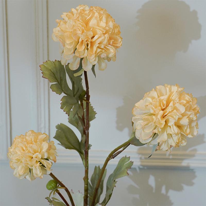 Buy Faux Ball Mum Chrysanthemum Flower Stick (White) - 28 CM Artificial Flowers from Vaaree