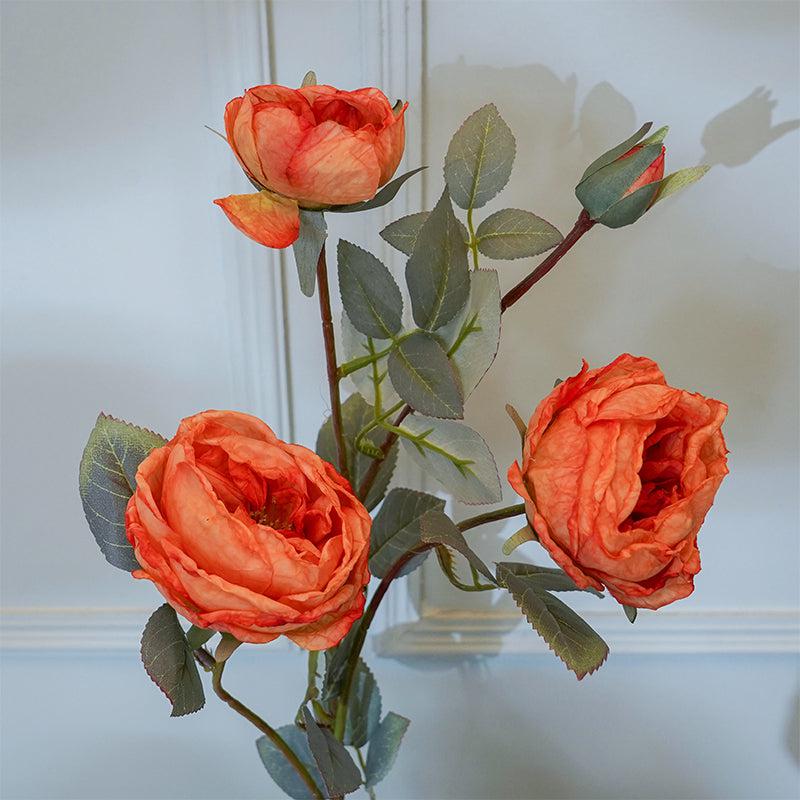 Buy Faux Peony Flower Stick (Orange) - 29 CM Artificial Flowers from Vaaree