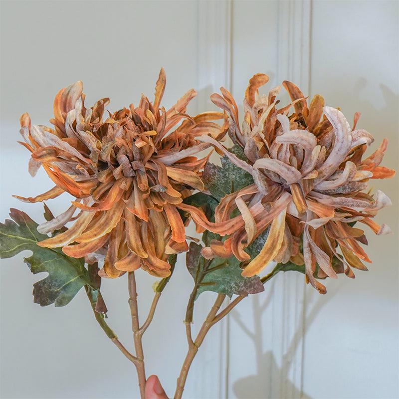 Buy Faux Brown Autumn Chrysanthemum Flower Stick (20 CM) - Set Of Two Artificial Flowers from Vaaree