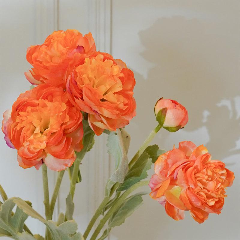 Buy Faux Orange Peony Flower Stick (20 CM) - Set Of Two Artificial Flowers from Vaaree