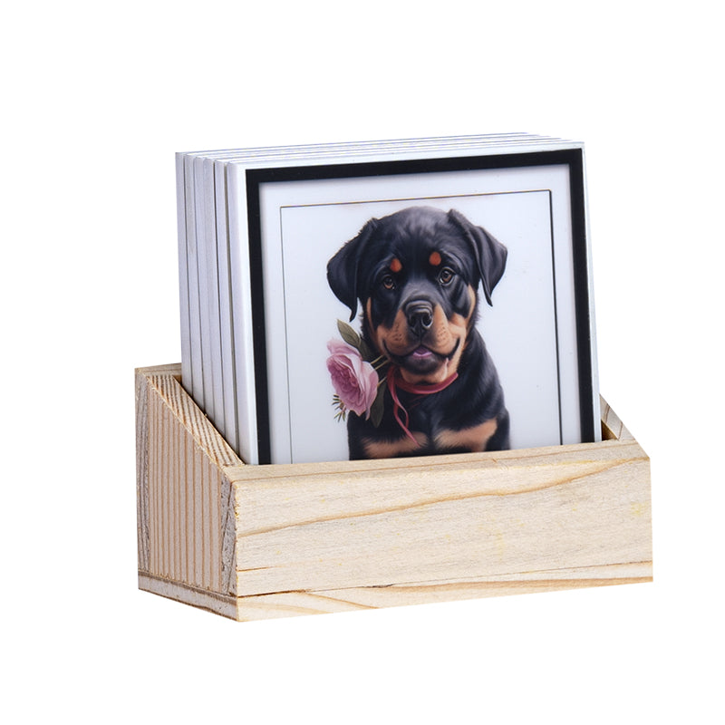 Buy Pawsome Bark Coaster - Set Of Six Coasters from Vaaree